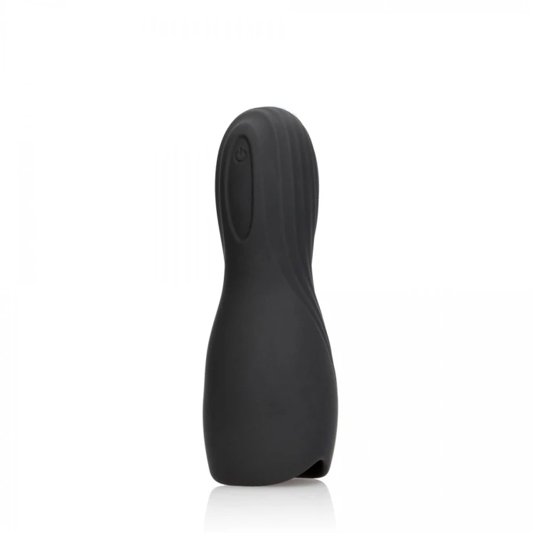 Vibrating Masturbator Sleeve - Licorice Black