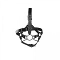 Head Harness with Spider Gag and Nose Hooks - Black