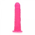 Slim Realistic Dildo with Suction Cup - Glow in the Dark - 6'' / 15,5 cm