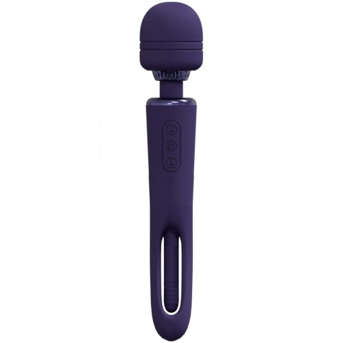 VIVE - Kiku - Rechargeable Double Ended Wand with Innovative G-Spot Flapping Stimulator - Purple