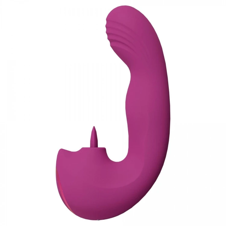 VIVE - Yumi - Rechargeable Triple Motor - G-Spot Finger Motion Vibrator and Flickering Tongue Stimulator