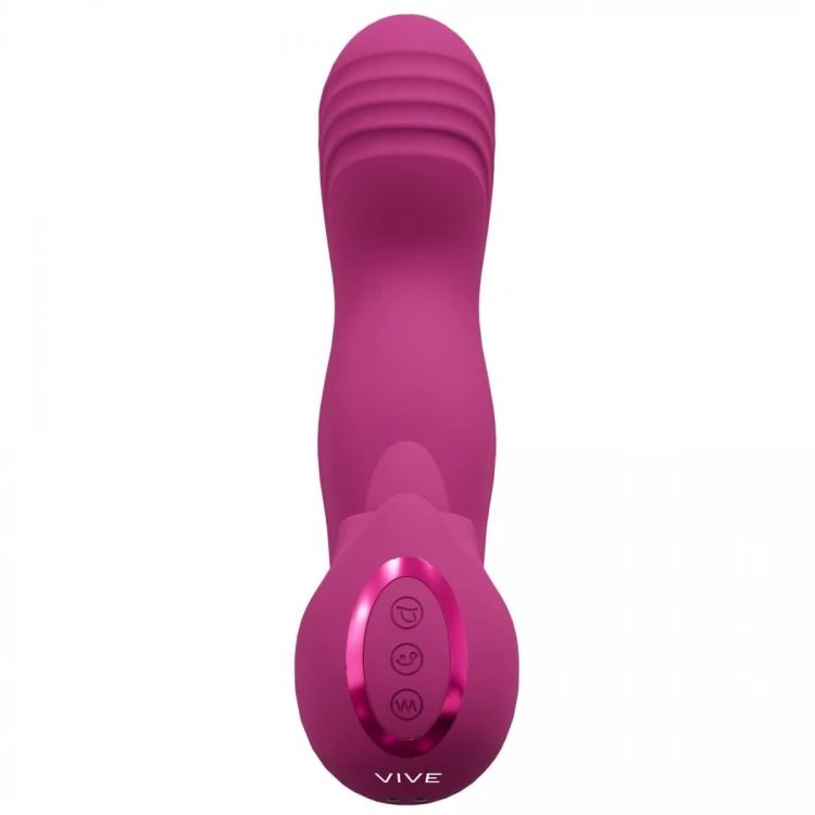 VIVE - Yumi - Rechargeable Triple Motor - G-Spot Finger Motion Vibrator and Flickering Tongue Stimulator