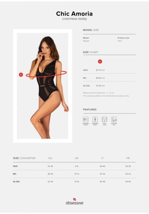 Chic Amoria body otwarte   XS/S