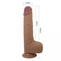 PRETTY LOVE - Tommy 8,9'' Light Brown, 3 vibration functions 3 thrusting settings Suction base Wireless remote control