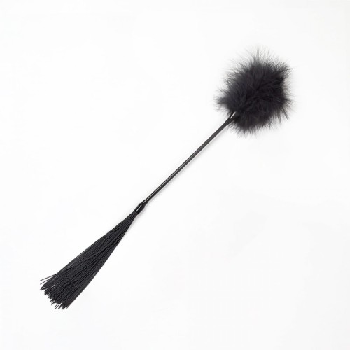BLACK FEATHER TICKLER &amp; WHIP