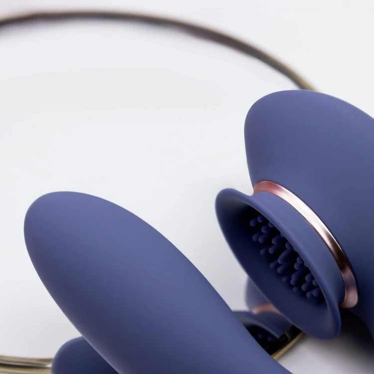 Twitch 3 - Rechargeable Vibrator &amp; Suction - Silicone - 10 Speed - Blue/Grey