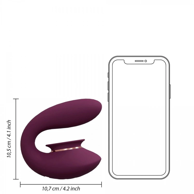 Twitch 3 - Rechargeable Vibrator &amp; Suction - Silicone - 10 Speed - Burgundy