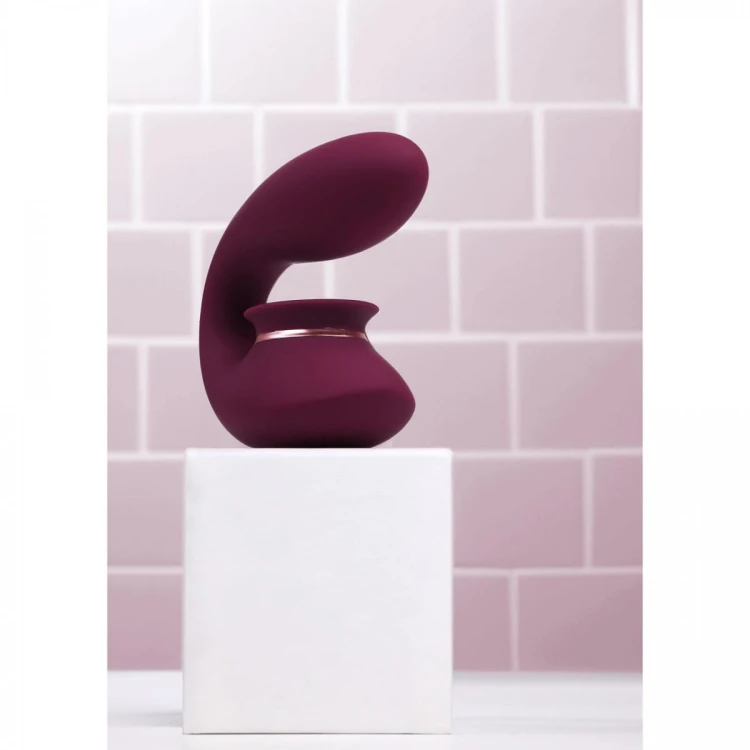 Twitch 3 - Rechargeable Vibrator &amp; Suction - Silicone - 10 Speed - Burgundy