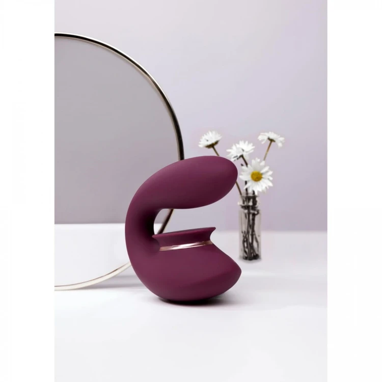 Twitch 3 - Rechargeable Vibrator &amp; Suction - Silicone - 10 Speed - Burgundy