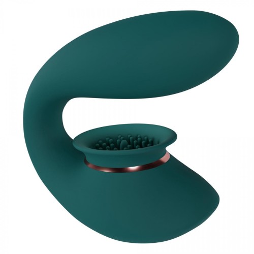 Twitch 3 - Rechargeable Vibrator &amp; Suction - Silicone - 10 Speed - Forest Green