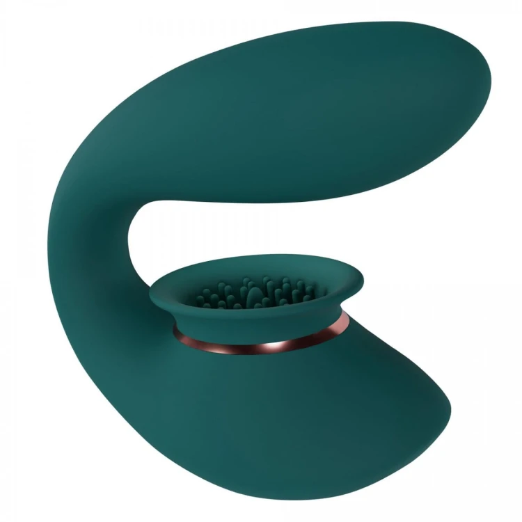 Twitch 3 - Rechargeable Vibrator &amp; Suction - Silicone - 10 Speed - Forest Green