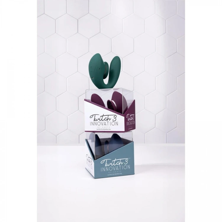 Twitch 3 - Rechargeable Vibrator &amp; Suction - Silicone - 10 Speed - Forest Green