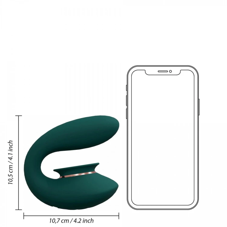 Twitch 3 - Rechargeable Vibrator &amp; Suction - Silicone - 10 Speed - Forest Green
