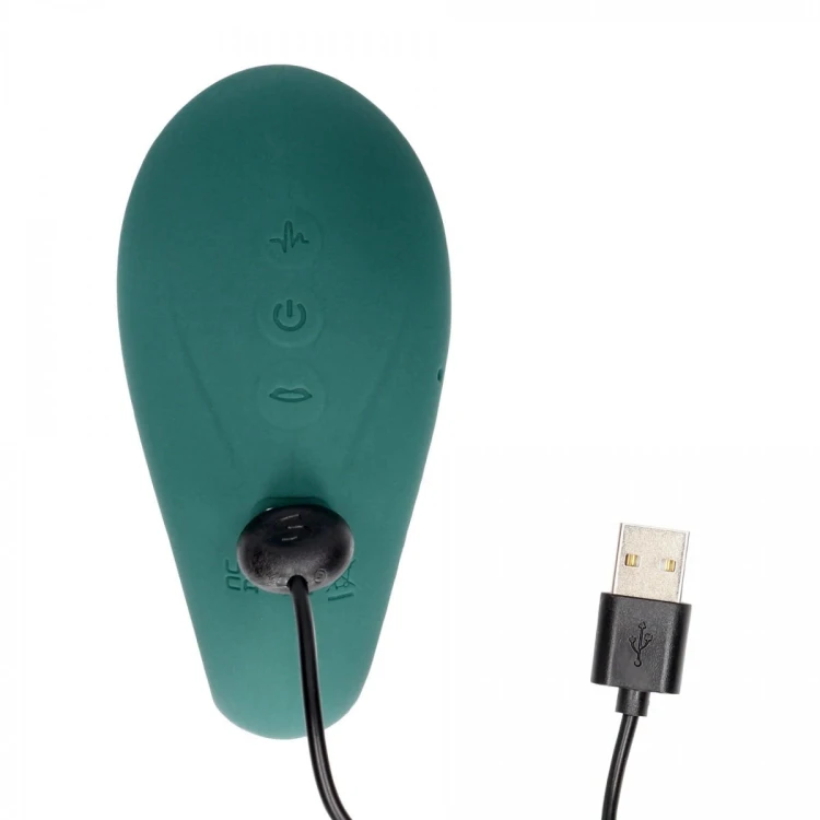 Twitch 3 - Rechargeable Vibrator &amp; Suction - Silicone - 10 Speed - Forest Green