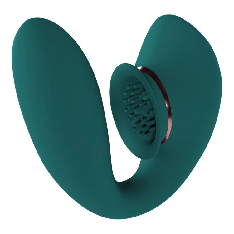 Twitch 3 - Rechargeable Vibrator &amp; Suction - Silicone - 10 Speed - Forest Green