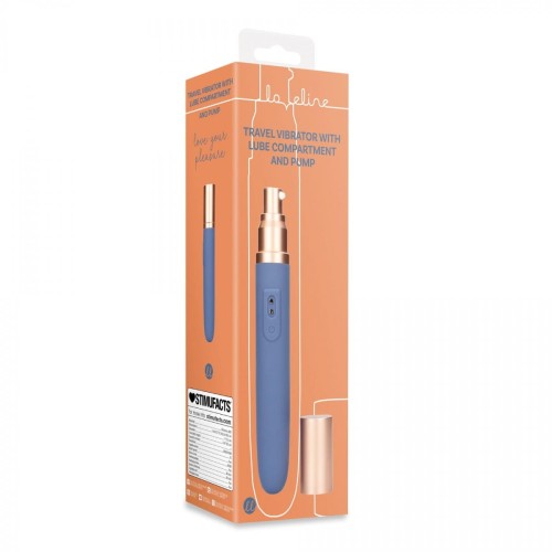 Travel Vibrator with Lube Compartment and Pump