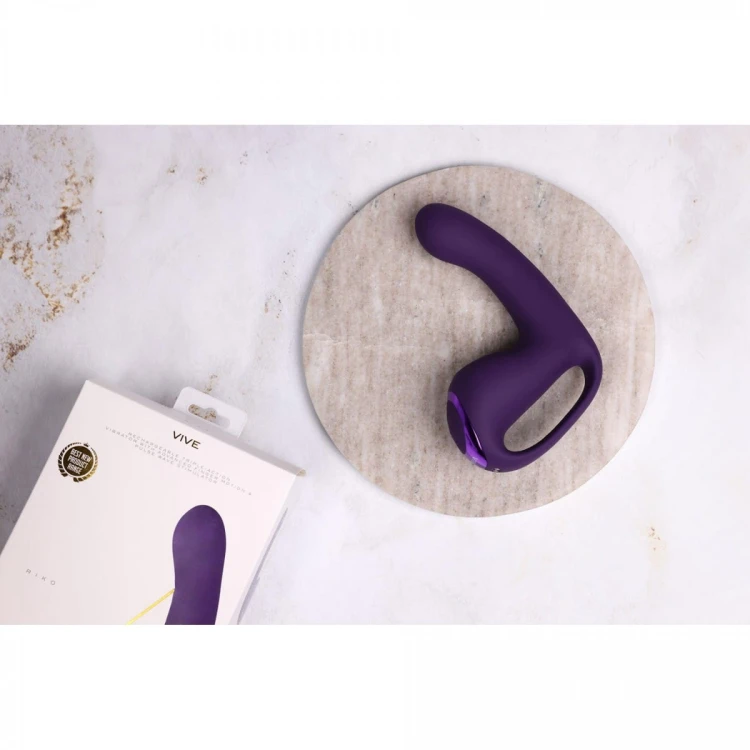 Riko - Rechargeable Triple Action Vibrator with Advanced Finger Motion &amp; Pulse Wave Stimulator – Purple