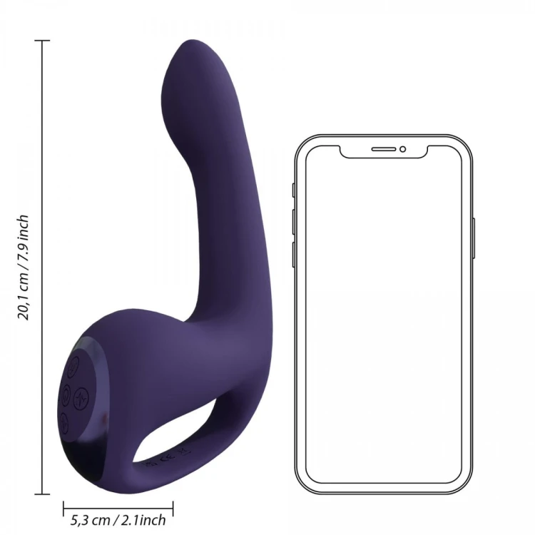 Riko - Rechargeable Triple Action Vibrator with Advanced Finger Motion &amp; Pulse Wave Stimulator – Purple