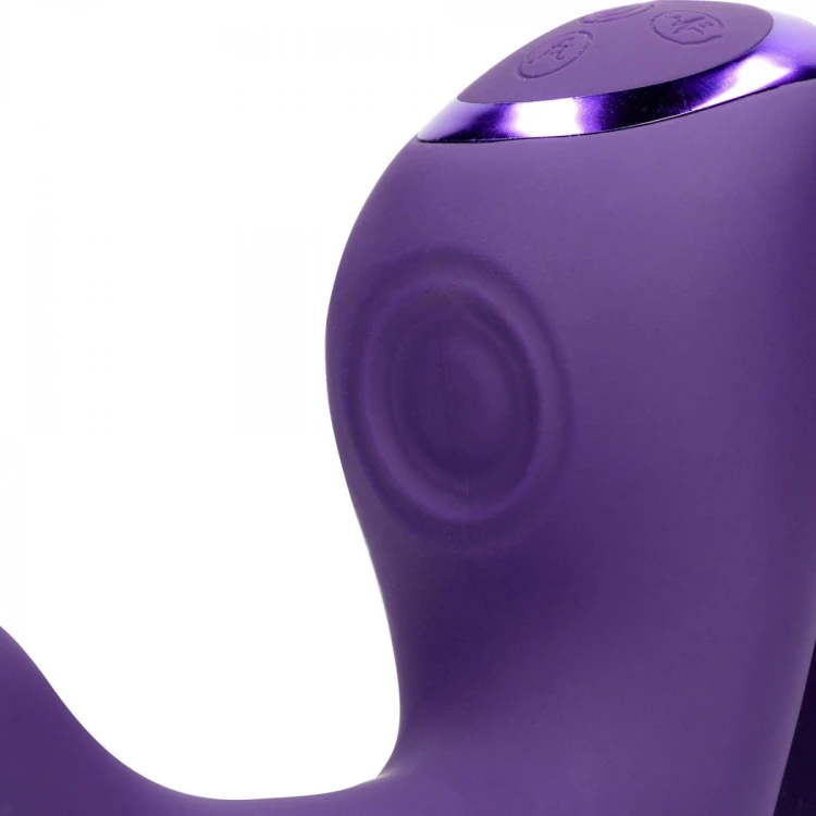 Riko - Rechargeable Triple Action Vibrator with Advanced Finger Motion &amp; Pulse Wave Stimulator – Purple