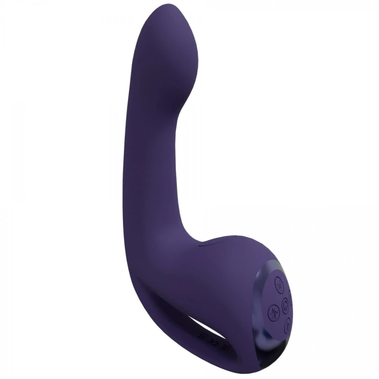 Riko - Rechargeable Triple Action Vibrator with Advanced Finger Motion &amp; Pulse Wave Stimulator – Purple
