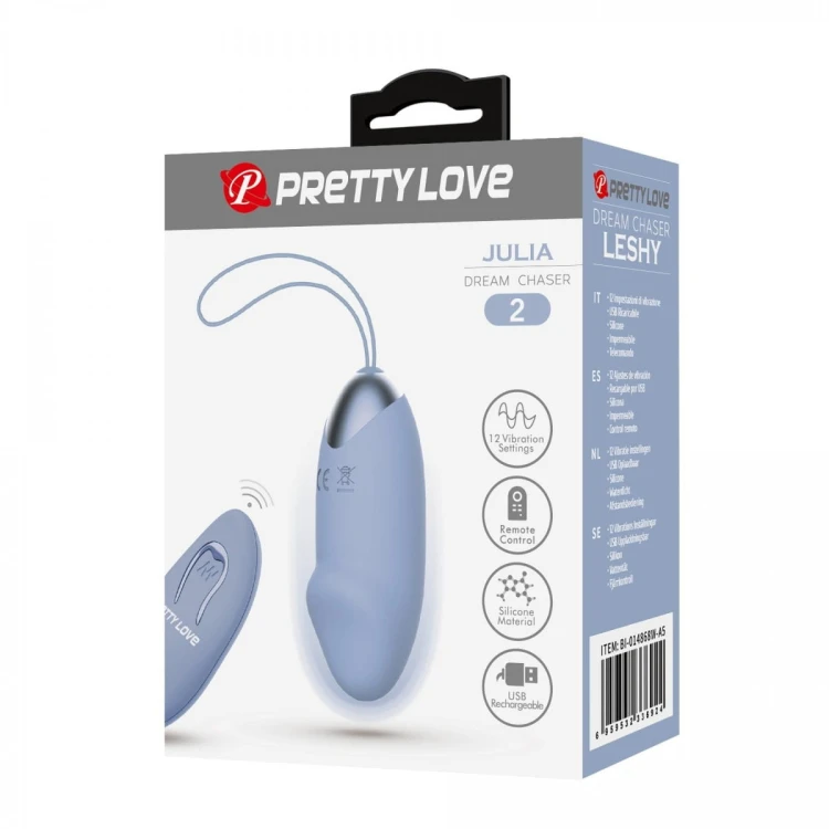 PRETTY LOVE - JULIA Dream chaser 2, Blue, Wireless remote control 12 vibration functions