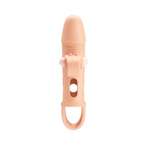 ROMANCE - Penis sleeve,  TPE material,vibration, battery LR41*3, Flesh