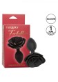 Large Rose Anal Plug Black