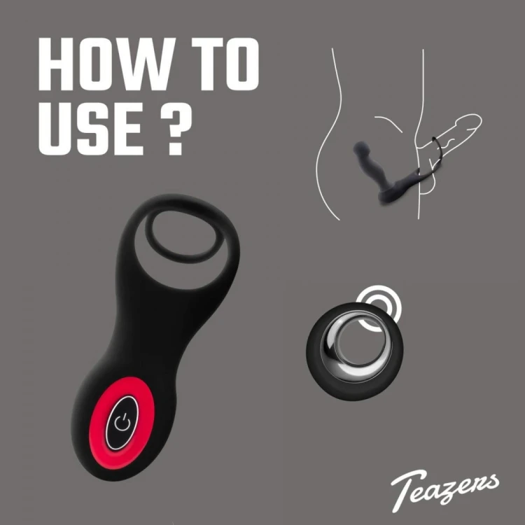 Teazers Cock &amp; Ball Ring Prostate Vibrator with Remote Control