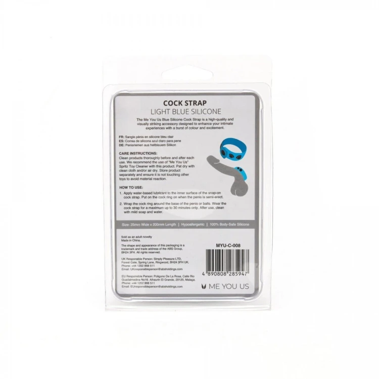 Me You Us Light Blue Silicone Cock Strap