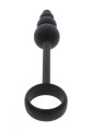 Anal Snake Plug &amp; Penis Ring Black