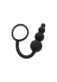 Anal Snake Plug &amp; Penis Ring Black