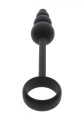 Anal Snake Plug &amp; Penis Ring Black