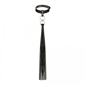 Rosy Gold - Collar with Flogger - Black