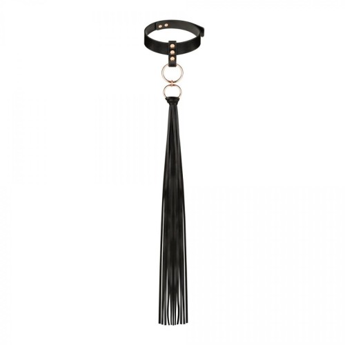 Rosy Gold - Collar with Flogger - Black
