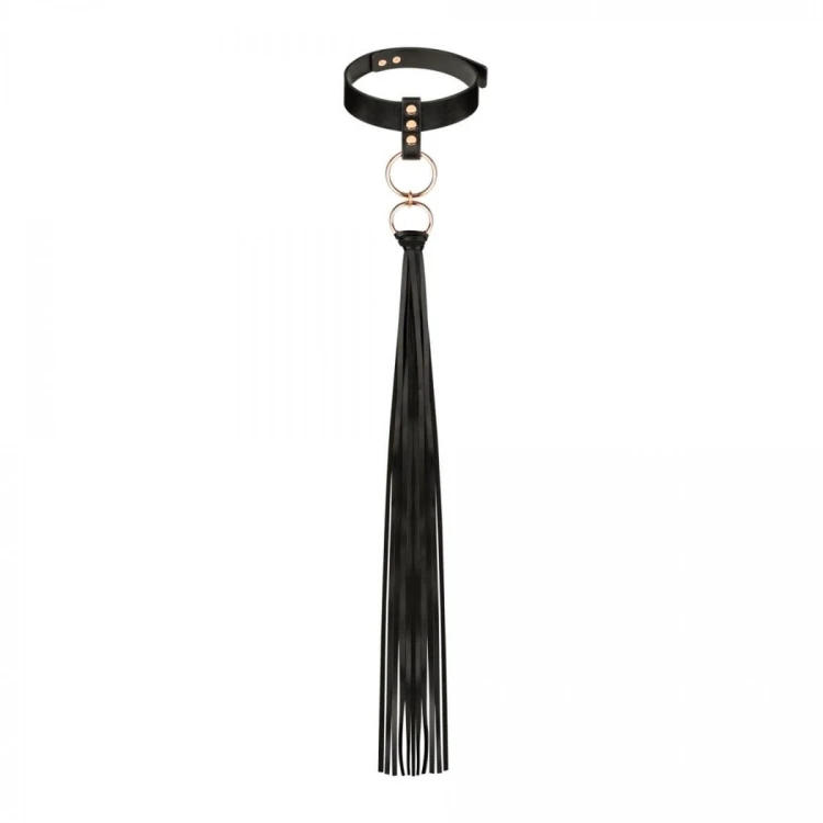 Rosy Gold - Collar with Flogger - Black