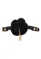 Rose Ball Gag with Plug Black
