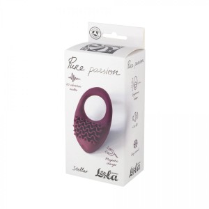 Rechargeable Vibro cockring Pure Passion Stellar Wine Red