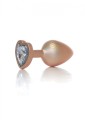 Plug-Jewellery Pearl Gold Heart PLUG- Clear M