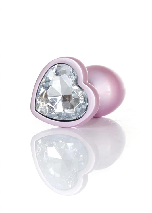 Plug-Jewellery Pearl Pink Heart PLUG- Clear S