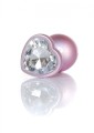 Plug-Jewellery Pearl Pink Heart PLUG- Clear L
