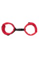 Anonymo handcuffs, velour, red, 29 cm