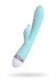 Vibrator with clitoral stimulator Flovetta by Toyfa Iris, silicone, mint, 22 cm