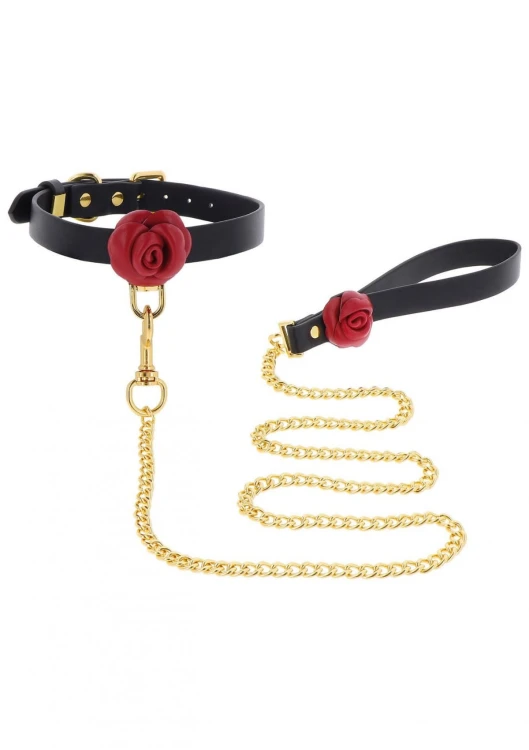 Wild Roses Collar &amp; Leash Black