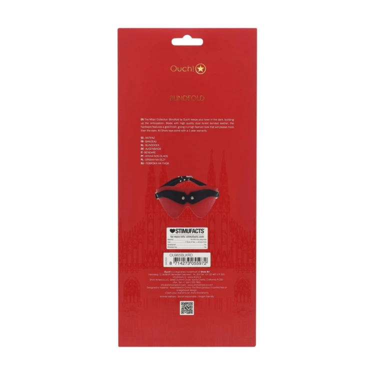 Milan Collection - Blindfold - Black/Red