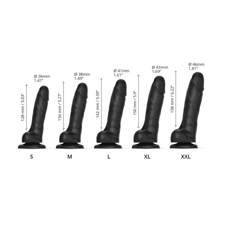 SLIDING SKIN REALISTIC DILDO BLACK M