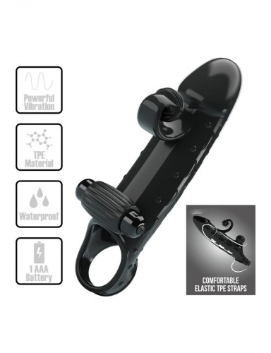 PRETTY LOVE - ROMANCE - VIBRATING PENIS SLEEVE BLACK