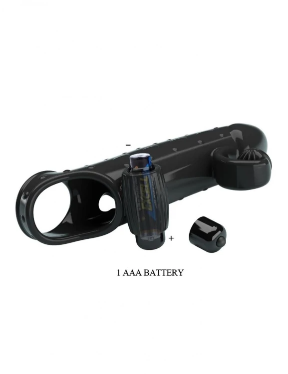 PRETTY LOVE - ROMANCE - VIBRATING PENIS SLEEVE BLACK