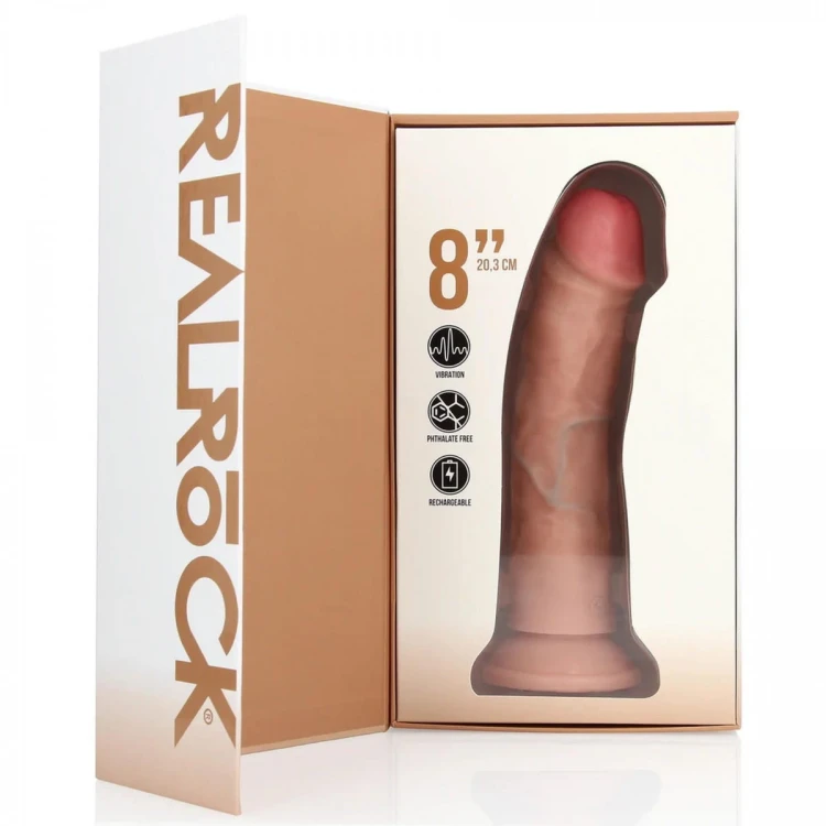 Vibrating Regular Curved Cock - 8 / 20,5 cm - Flesh