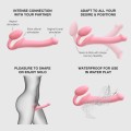 SEMI-REALISTIC BENDABLE STRAP-ON PINK - M