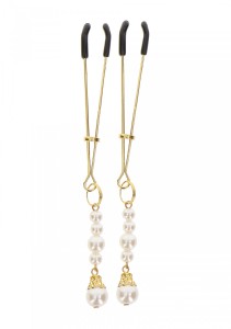 Tweezers With Pearls Gold